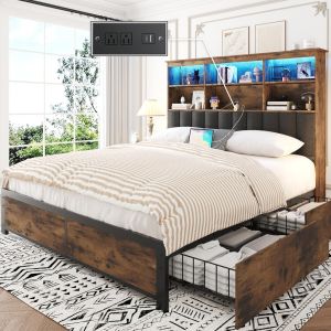 Lifezone Queen Bed Frame with Headboard BED-0426-QFE